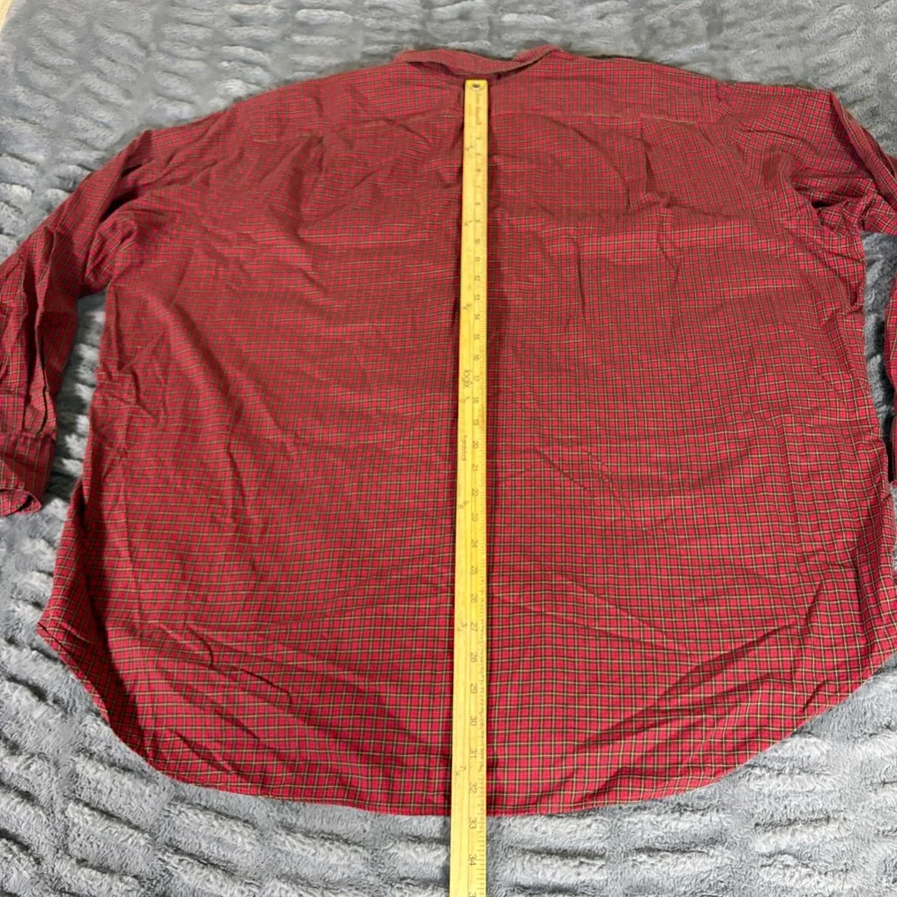 Polo Ralph Lauren Mens 3XB Big & Tall Plaid Button Down Shirt Red Cotton AR490